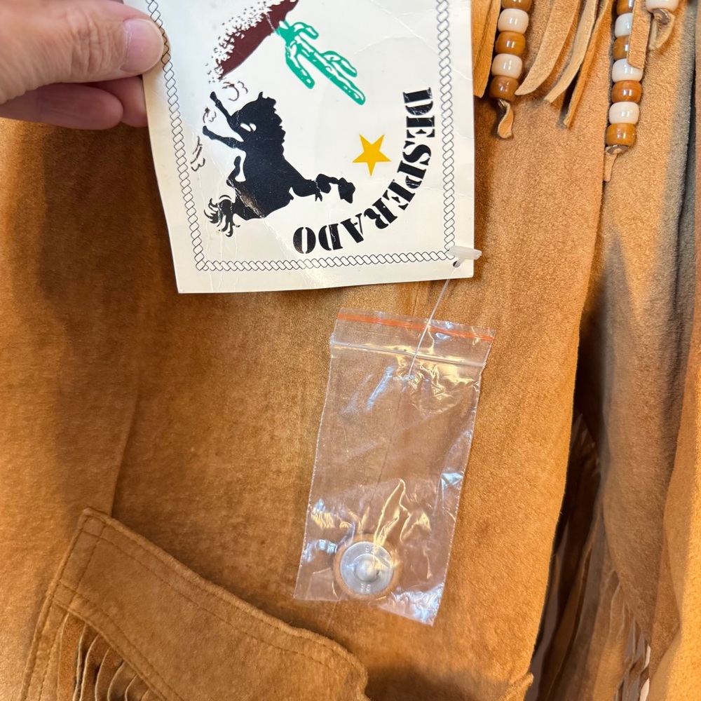 Vintage Desperado Suede Fringe‎ Beaded Jacket – Western Boho Style Size 1 X - Picture 5 of 16